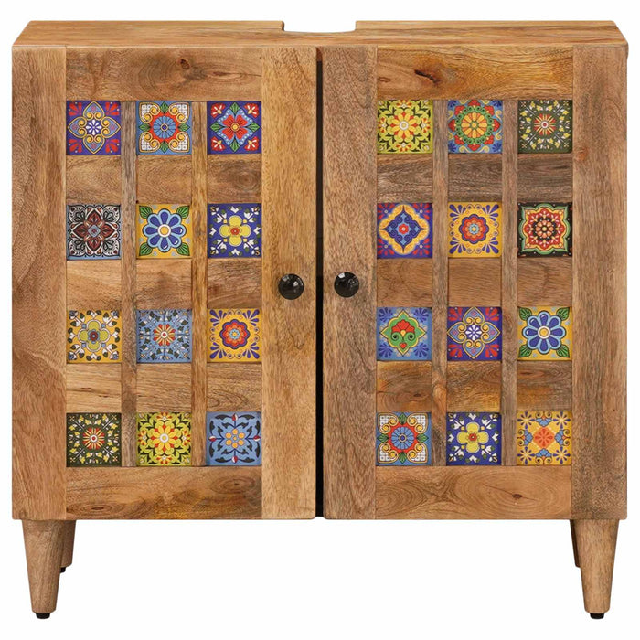 Dulap pentru Chiuveta de Baie cu ușă natural 62 x 33 x 58 cm - WALTI WALTI
