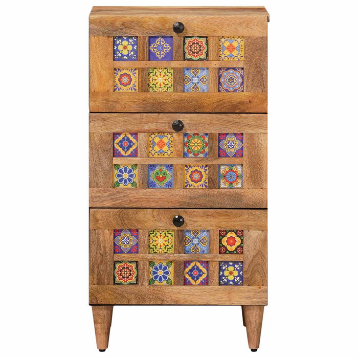 Bufet cu sertar natural 40 x 33,5 x 75 cm Lemn de mango solid - WALTI WALTI