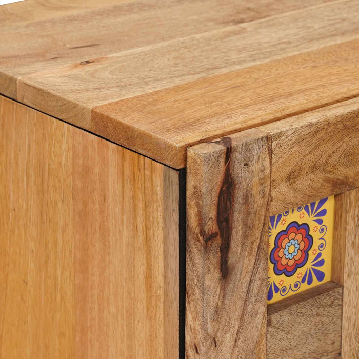 Bufet cu depozitare natural 40 x 33 x 75 cm Lemn de mango solid - WALTI WALTI