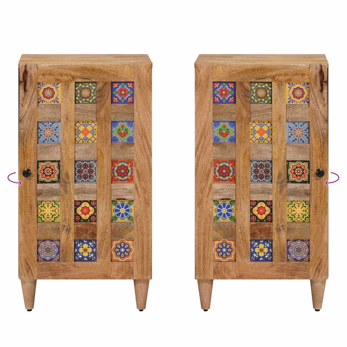 Bufet cu depozitare natural 40 x 33 x 75 cm Lemn de mango solid - WALTI WALTI