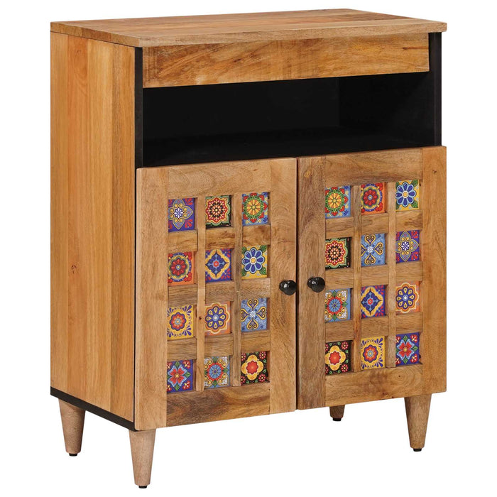 Bufet cu ușă natural 60 x 33,5 x 75 cm Lemn de mango solid - WALTI WALTI
