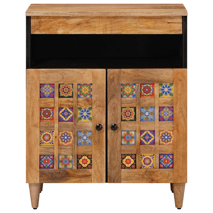 Bufet cu ușă natural 60 x 33,5 x 75 cm Lemn de mango solid - WALTI WALTI