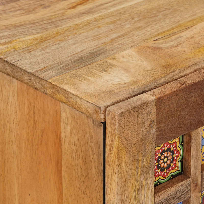 Bufet cu depozitare natural 60 x 33 x 75 cm Lemn de mango solid - WALTI WALTI