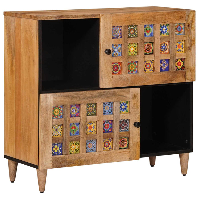 Bufet cu ușă natural 80 x 33,5 x 75 cm Lemn de mango solid - WALTI WALTI