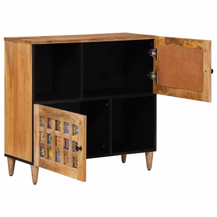 Bufet cu ușă natural 80 x 33,5 x 75 cm Lemn de mango solid - WALTI WALTI