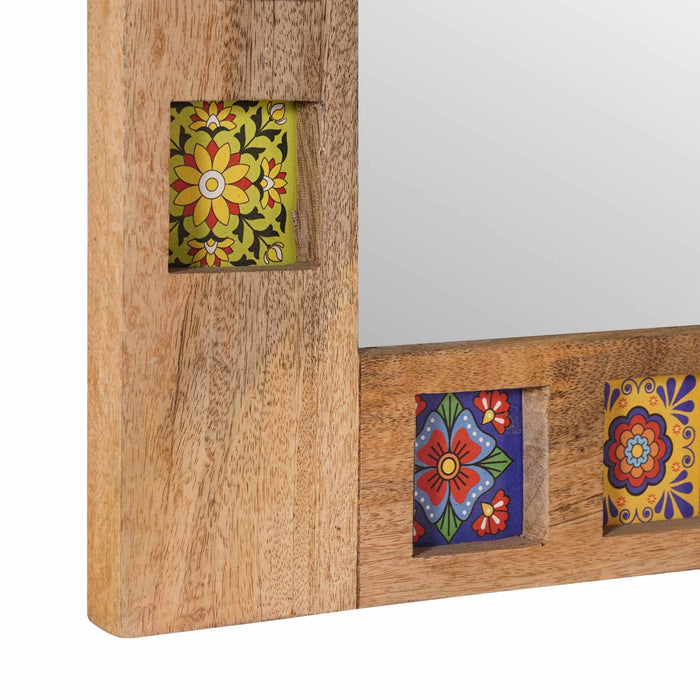 Oglindă pentru baie natural 50 x 70 x 3 cm Lemn de mango solid - WALTI WALTI