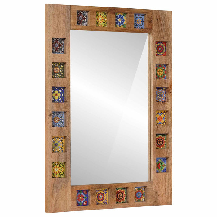 Oglindă pentru baie natural 50 x 70 x 3 cm Lemn de mango solid - WALTI WALTI
