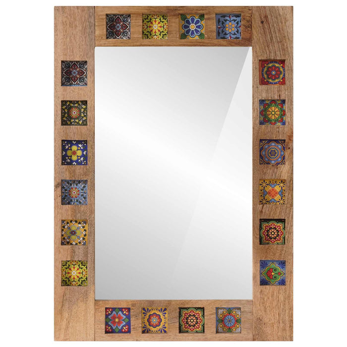 Oglindă pentru baie natural 50 x 70 x 3 cm Lemn de mango solid - WALTI WALTI