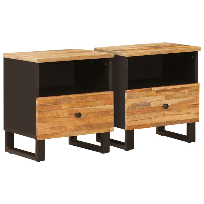 Dulap pentru pat 2 pcs Maro 40 x 33 x 46 cm Lemn de mango solid - WALTI WALTI
