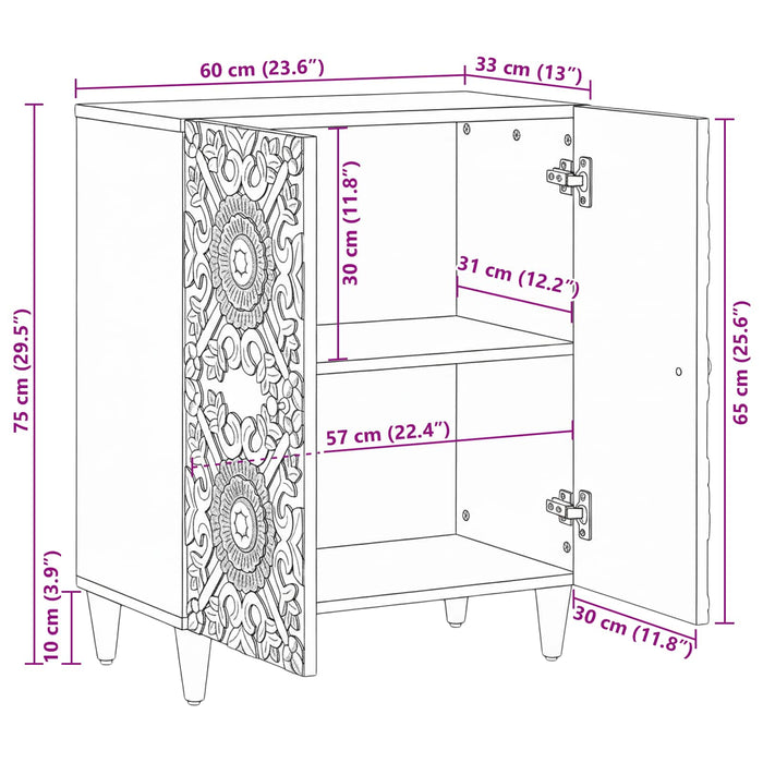 Dulap de depozitare Maro 60 x 33,5 x 75 cm Lemn de mango solid - WALTI WALTI