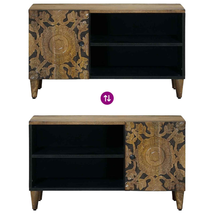 Cabinet TV cu raft Maro 80 x 31,5 x 46 cm Lemn de mango solid - WALTI WALTI