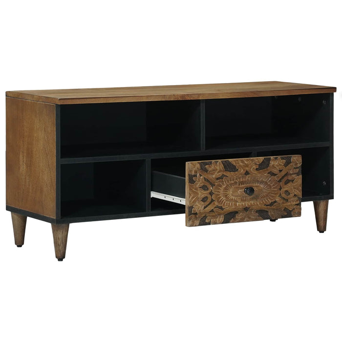 Cabinet TV cu raft Maro 100 x 33,5 x 46 cm Lemn de mango solid - WALTI WALTI