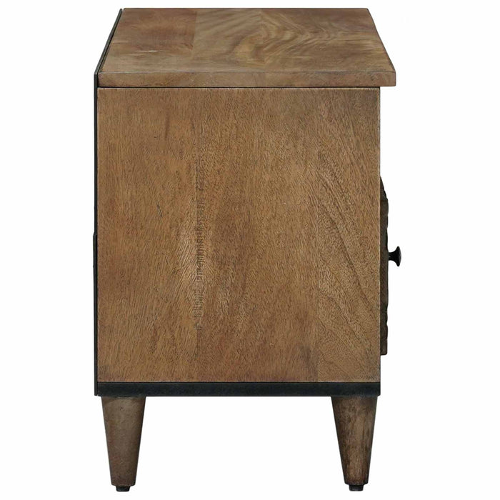 Cabinet TV cu raft Maro 100 x 33,5 x 46 cm Lemn de mango solid - WALTI WALTI