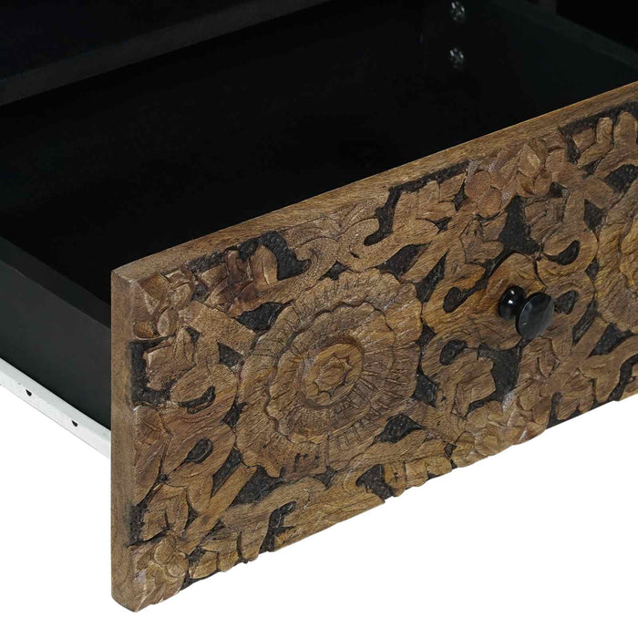 Cabinet TV cu sertar Maro 80 x 33,5 x 46 cm Lemn de mango solid WALTI
