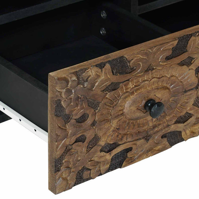 Cabinet TV cu raft Maro 100 x 33,5 x 46 cm Lemn de mango solid - WALTI WALTI