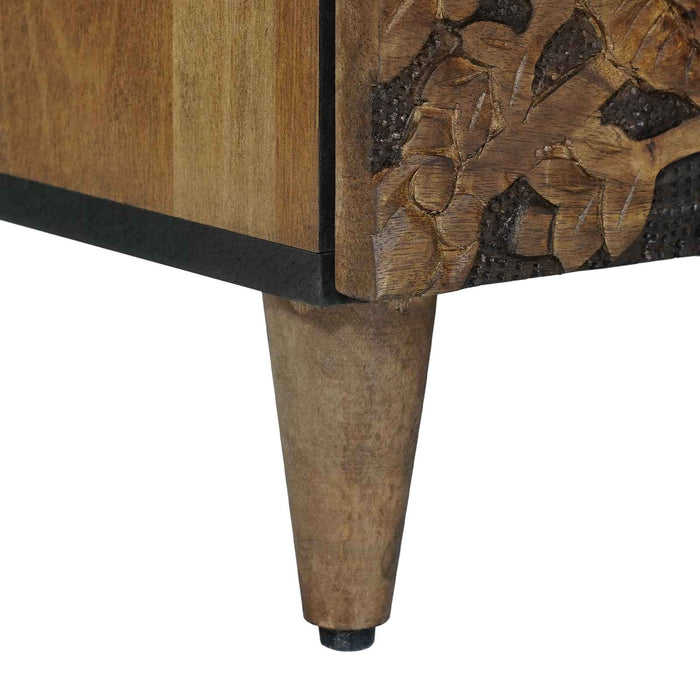 Cabinet TV cu raft Maro 100 x 33,5 x 46 cm Lemn de mango solid - WALTI WALTI