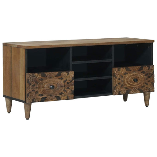 Cabinet TV cu raft Maro 100 x 33,5 x 46 cm Lemn de mango solid - WALTI WALTI
