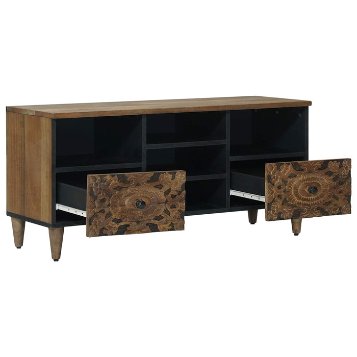 Cabinet TV cu raft Maro 100 x 33,5 x 46 cm Lemn de mango solid - WALTI WALTI