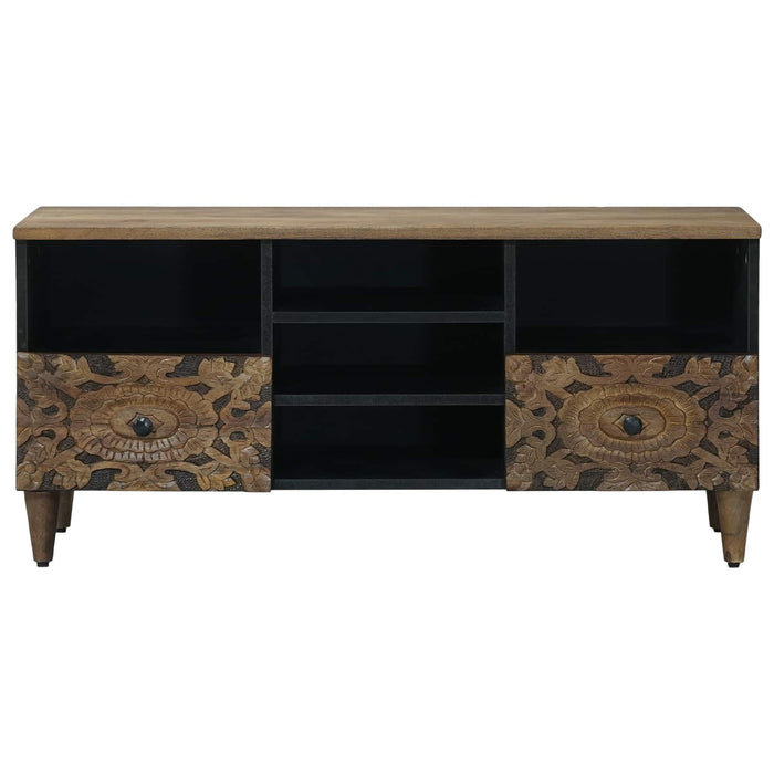 Cabinet TV cu raft Maro 100 x 33,5 x 46 cm Lemn de mango solid - WALTI WALTI