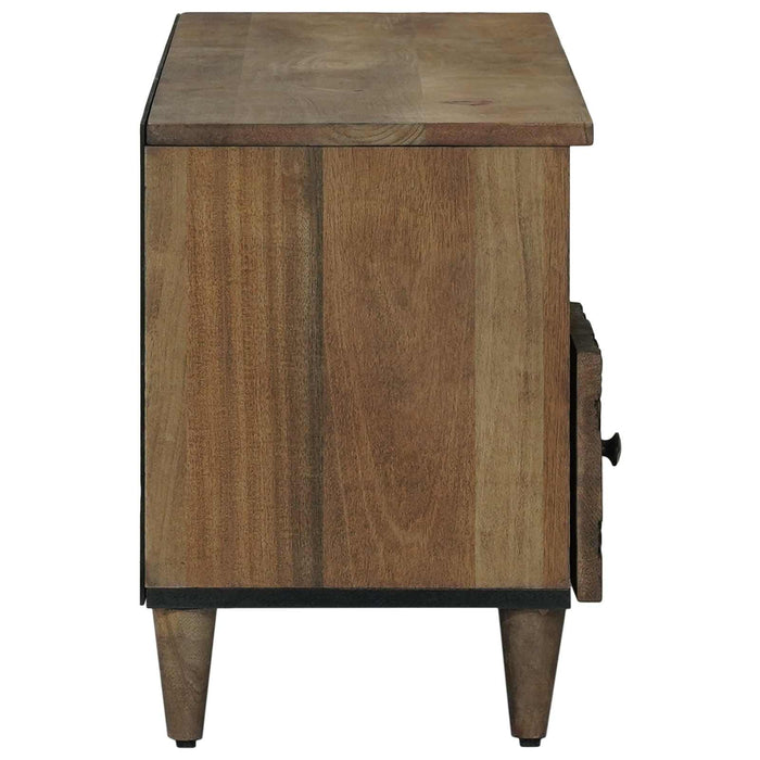 Cabinet TV cu raft Maro 100 x 33,5 x 46 cm Lemn de mango solid - WALTI WALTI