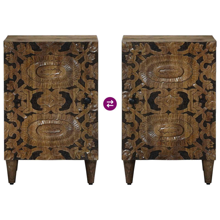 Dulap de Baie cu ușă Maro 38 x 33,5 x 58 cm Lemn de mango solid - WALTI WALTI
