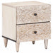 Dulap de noapte Alb 40 x 33,5 x 46 cm Lemn de mango solid - WALTI WALTI