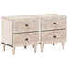 Dulap de noapte 2 pcs Alb 40 x 33,5 x 46 cm Lemn de mango solid - WALTI WALTI