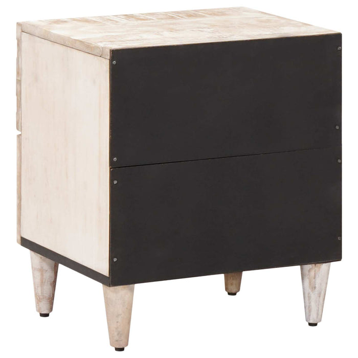 Dulap de noapte 2 pcs Alb 40 x 33,5 x 46 cm Lemn de mango solid - WALTI WALTI