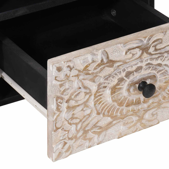 Cabinet TV Alb 70 x 33,5 x 46 cm Lemn de mango solid - WALTI WALTI
