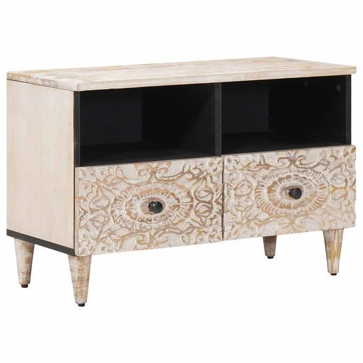 Cabinet TV Alb 70 x 33,5 x 46 cm Lemn de mango solid - WALTI WALTI