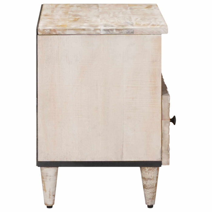 Cabinet TV Alb 70 x 33,5 x 46 cm Lemn de mango solid - WALTI WALTI