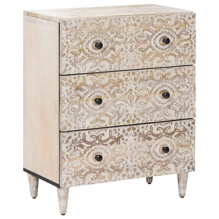 Dulap de depozitare Alb 60 x 33,5 x 75 cm Lemn de mango solid - WALTI WALTI