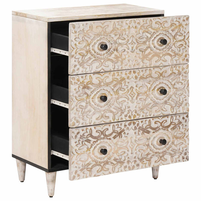 Dulap de depozitare Alb 60 x 33,5 x 75 cm Lemn de mango solid - WALTI WALTI