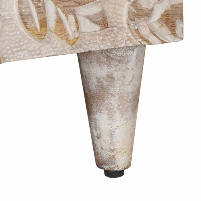 Masă de cafea Alb 80 x 50 x 40 cm Lemn de mango solid - WALTI WALTI