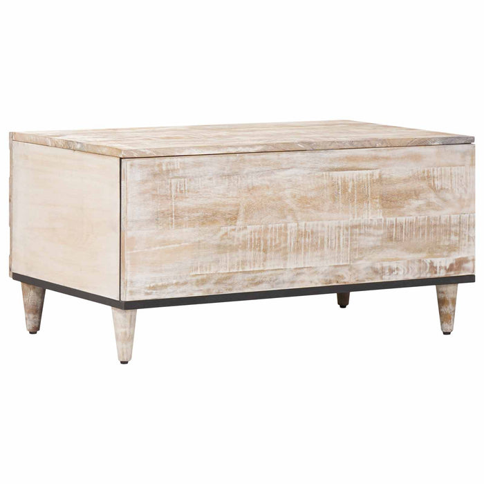Masă de cafea Alb 80 x 50 x 40 cm Lemn de mango solid - WALTI WALTI