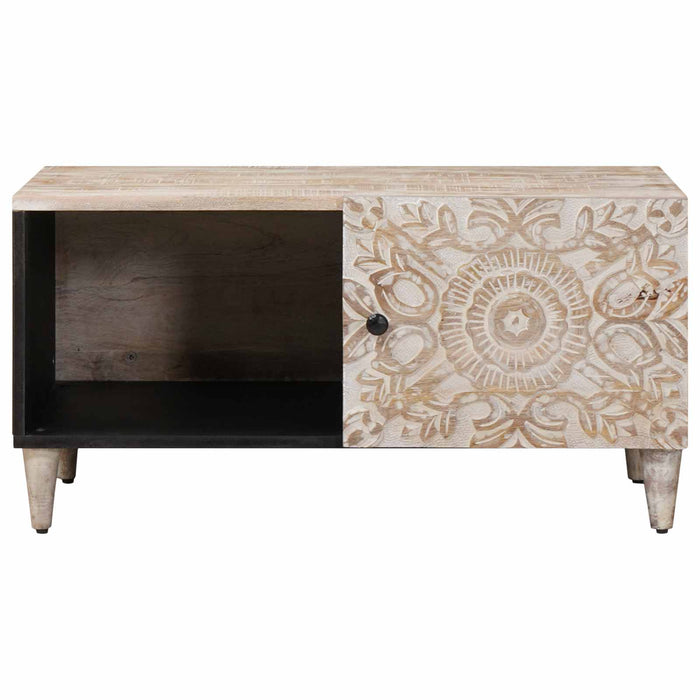 Masă de cafea Alb 80 x 50 x 40 cm Lemn de mango solid - WALTI WALTI