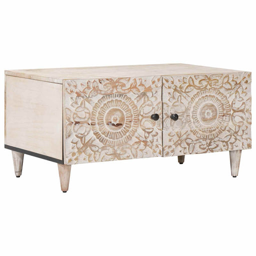 Masă de cafea Alb 80 x 50 x 40 cm Lemn de mango solid - WALTI WALTI
