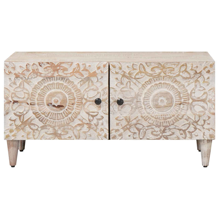 Masă de cafea Alb 80 x 50 x 40 cm Lemn de mango solid - WALTI WALTI