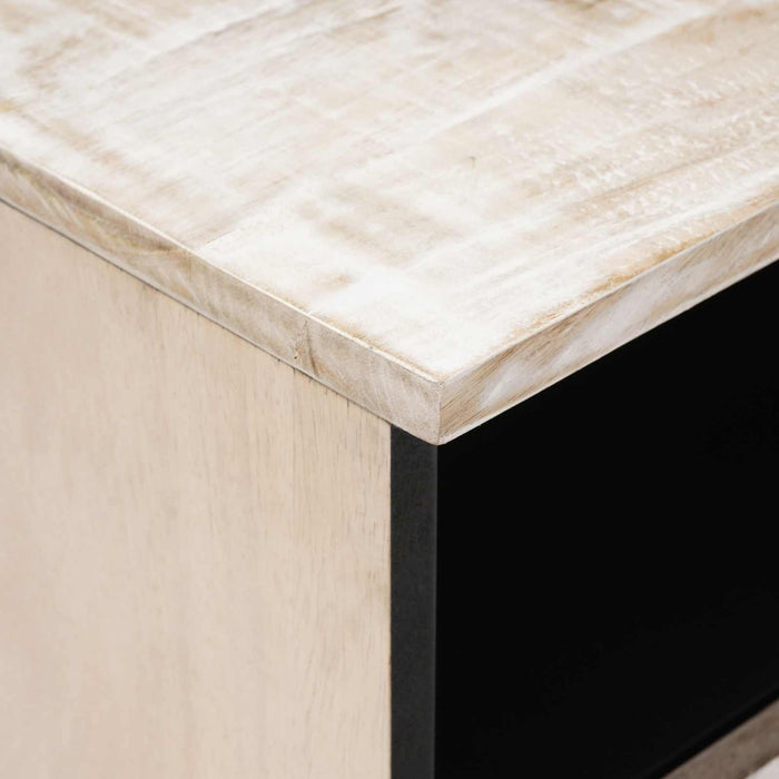 Dulap pentru pat Alb 40 x 33 x 46 cm Lemn de mango solid - WALTI WALTI