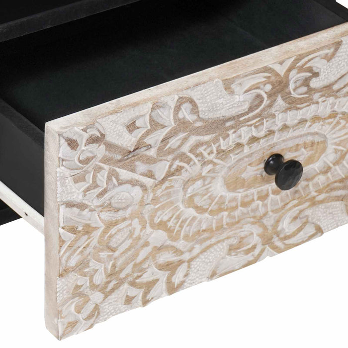 Dulap pentru pat Alb 40 x 33 x 46 cm Lemn de mango solid - WALTI WALTI