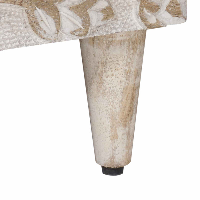Dulap pentru pat Alb 40 x 33 x 46 cm Lemn de mango solid - WALTI WALTI