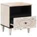 Dulap pentru pat Alb 40 x 33 x 46 cm Lemn de mango solid - WALTI WALTI