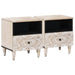 Dulap pentru pat 2 pcs Alb 40 x 33 x 46 cm Lemn de mango solid - WALTI WALTI