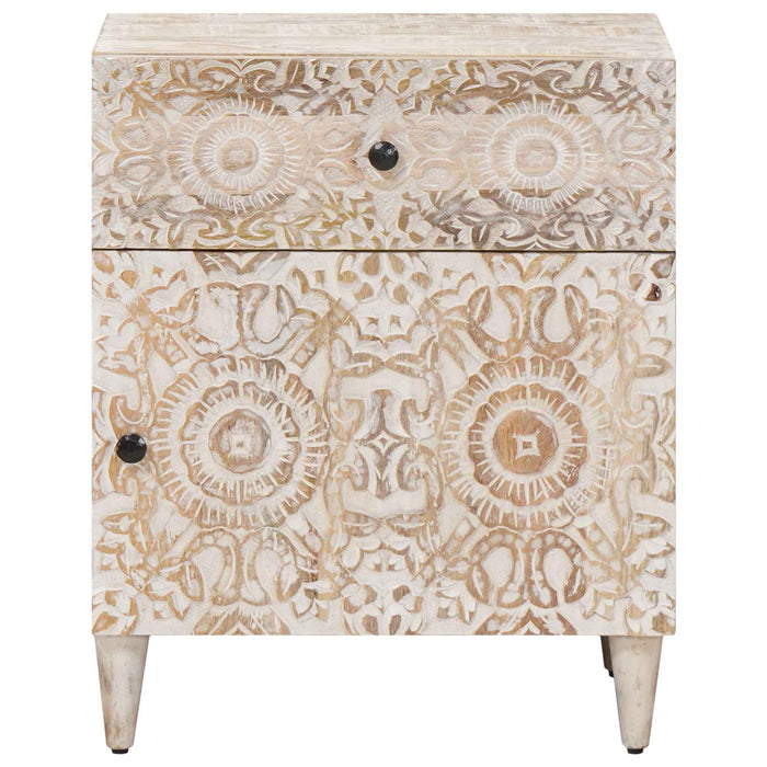 Dulap pentru pat Alb 50 x 33 x 60 cm Lemn de mango solid - WALTI WALTI