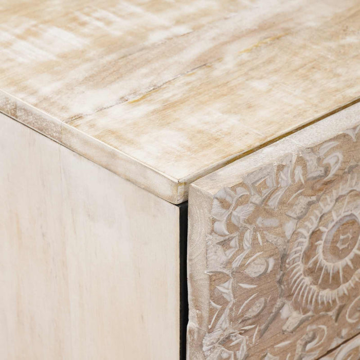 Dulap pentru pat Alb 50 x 33 x 60 cm Lemn de mango solid - WALTI WALTI