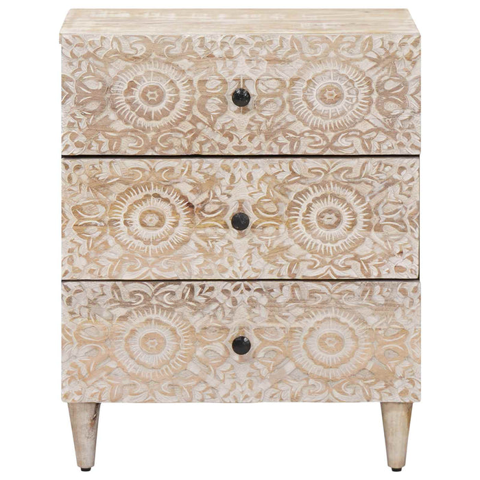 Dulap pentru pat Alb 50 x 33 x 60 cm Lemn de mango solid - WALTI WALTI
