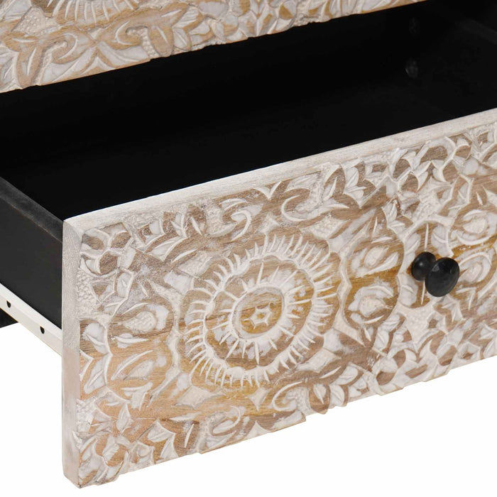 Dulap pentru pat Alb 50 x 33 x 60 cm Lemn de mango solid - WALTI WALTI