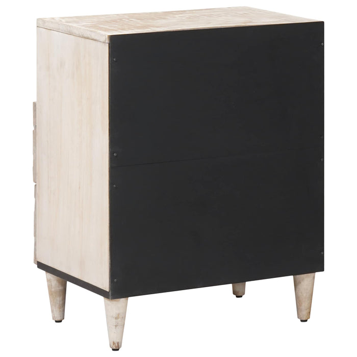 Dulap pentru pat Alb 50 x 33 x 60 cm Lemn de mango solid - WALTI WALTI