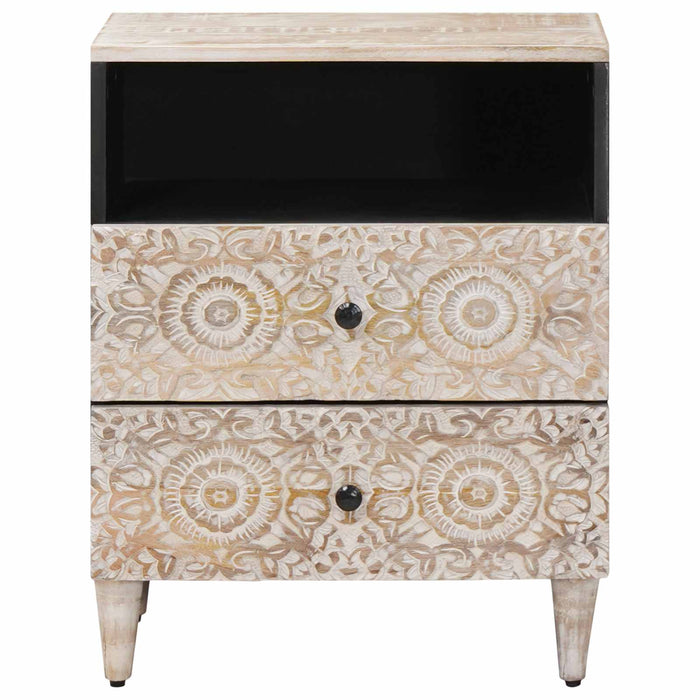 Dulap pentru pat Alb 50 x 33 x 60 cm Lemn de mango solid - WALTI WALTI