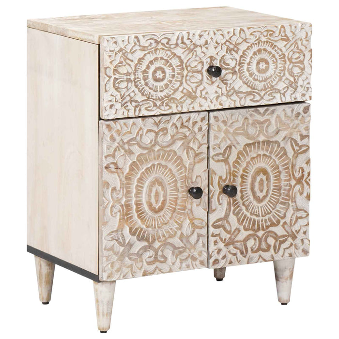 Dulap pentru pat Alb 50 x 33 x 60 cm Lemn de mango solid - WALTI WALTI